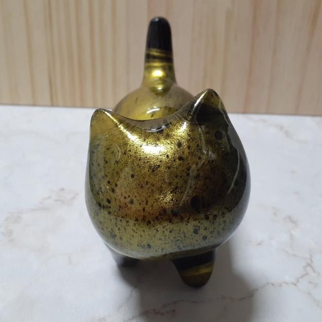 【三寶坊】大漆貓 大尺寸 發財貓 無臉貓擺件 貓咪擺件 貓咪木頭雕刻 大漆工藝 貓咪公仔 招財貓 療愈玩具-細節圖2