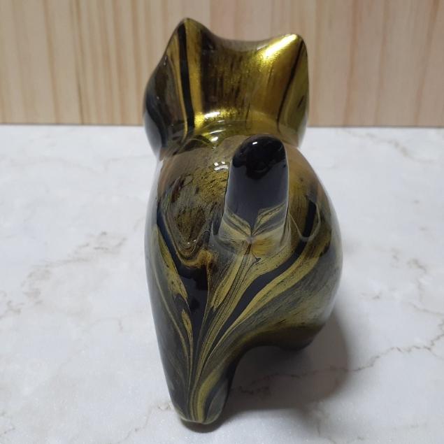 【三寶坊】大漆貓 大尺寸 發財貓 無臉貓擺件 貓咪擺件 貓咪木頭雕刻 大漆工藝 貓咪公仔 招財貓 療愈玩具-細節圖5