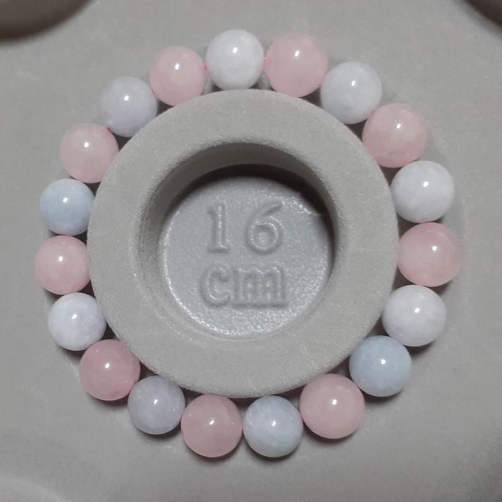 【三寶坊】天然粉晶 海藍寶 10mm 手串/手珠/手鍊/手排/手環 甜甜價190元 糖果手串-細節圖3