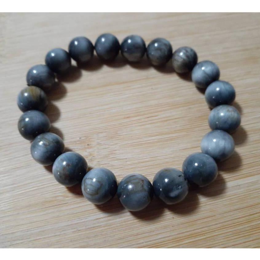 【三寶坊】天然灰鷹眼石 10mm 手串/手珠/手鍊/手排/手環 變異虎眼石手珠 閃貓眼 水晶-細節圖2