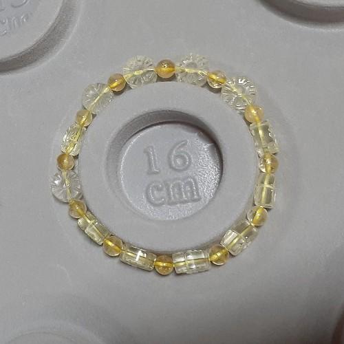 【三寶坊】粉水晶 黃水晶 雕刻小花手鍊 10mm 甜甜價190元-細節圖5
