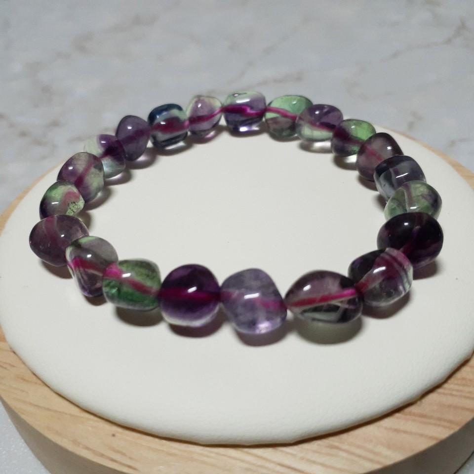 【三寶坊】天然螢石手珠 隨型珠 8mm+ 手串/手珠/手鍊/手排/手環 甜甜價190元-細節圖2