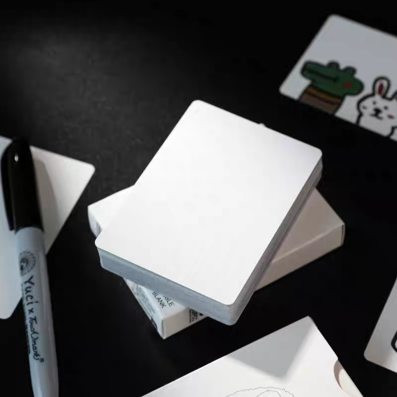 【千葉撲克】現貨 瑜慈 Pro Basic版 雙面白牌 魔術用黑芯紙白白牌 魔術師專用 特殊純白牌 布紋 空白 撲克牌-細節圖8