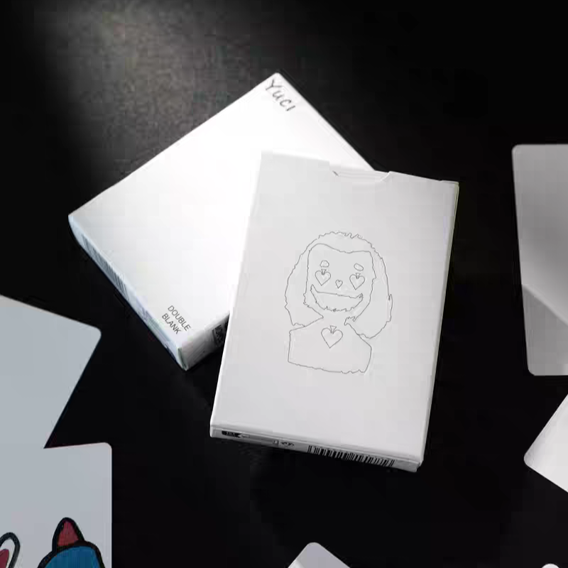 【千葉撲克】現貨 瑜慈 Pro Basic版 雙面白牌 魔術用黑芯紙白白牌 魔術師專用 特殊純白牌 布紋 空白牌 撲克牌-細節圖2