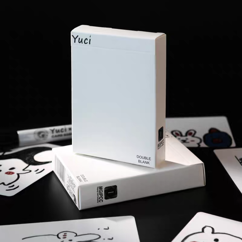 【千葉撲克】現貨 瑜慈 Pro Basic版 雙面白牌 魔術用黑芯紙白白牌 魔術師專用 特殊純白牌 布紋 空白牌 撲克牌-細節圖4