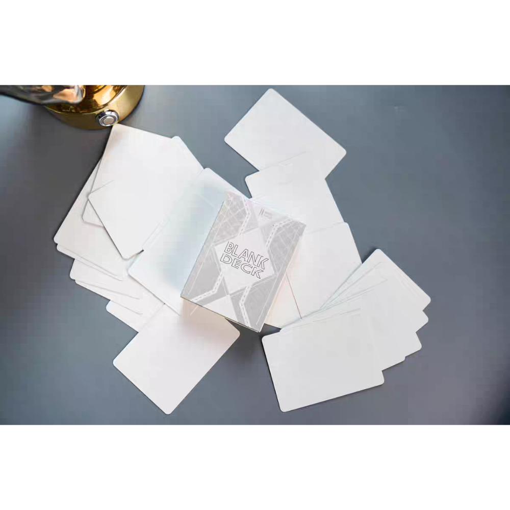 【千葉撲克】現貨 Blank Deck 雙面白牌 魔術用黑芯紙白白牌 魔術師專用 空白牌 特殊牌 布紋 空白撲克牌-細節圖8