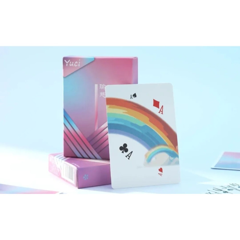 【千葉撲克】現貨 瑜慈 X1粉紫彩虹 燙金 撲克牌盲盒 福袋 花切練習牌 魔術道具 收藏牌 紙牌 uspcc 花切專用-細節圖3