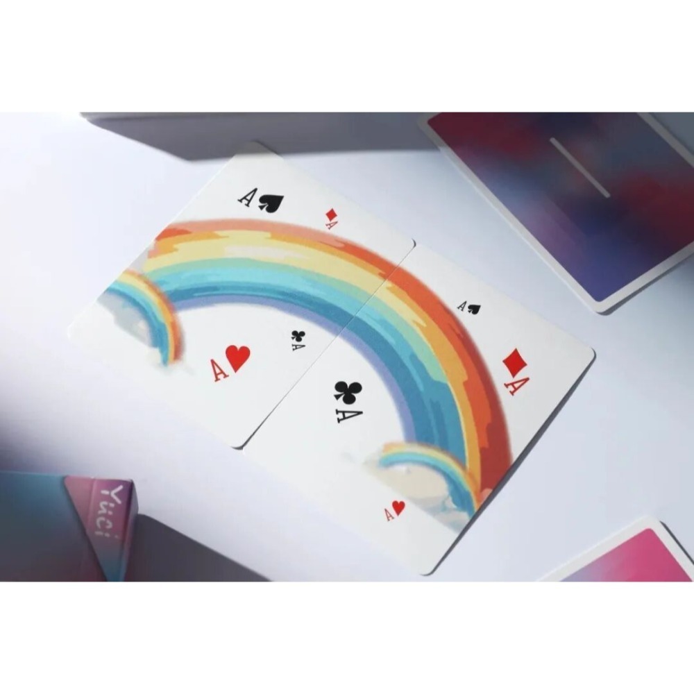 【千葉撲克】現貨 瑜慈 X1粉紫彩虹 燙金 撲克牌盲盒 福袋 花切練習牌 魔術道具 收藏牌 紙牌 uspcc 花切專用-細節圖5