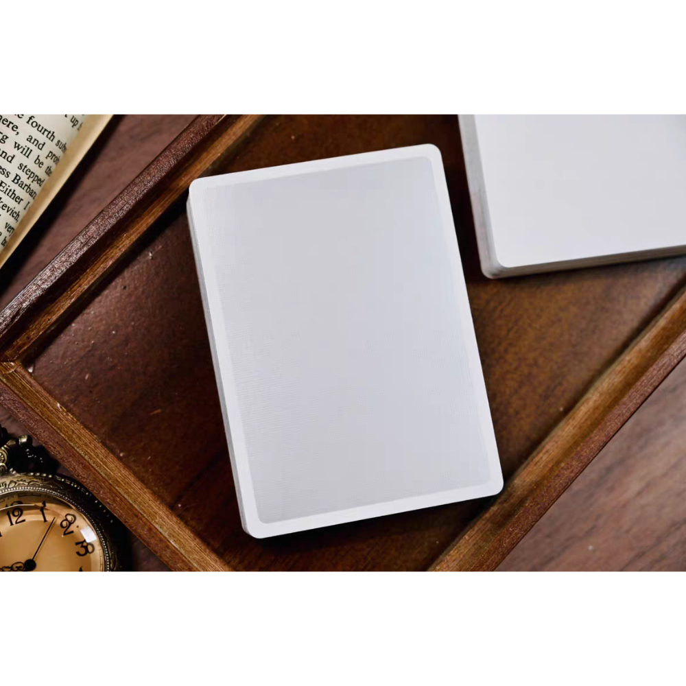 【千葉撲克】現貨 TS壓薄 金屬油墨 撲克牌 花切魔術純白練習牌 黑芯紙 kingstar 空白牌魔術道具 白白牌-細節圖5