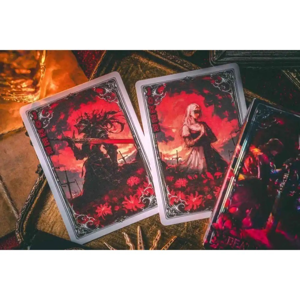【千葉撲克】現貨 死亡騎士 鐳射浮雕工藝 收藏 撲克牌 花切練習牌 魔術道具 收藏牌 紙牌 uspcc 花切專用牌-細節圖9