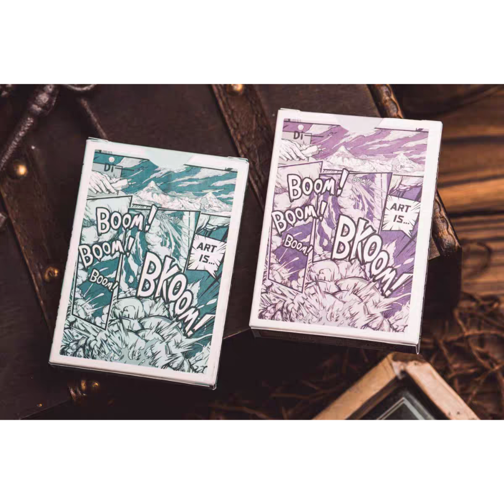 【千葉撲克】現貨 藝術就是Boom 漫畫 撲克牌 kingstar 藍色 粉色 藝術就是爆炸 練習牌 花切 收藏牌 魔術-細節圖2