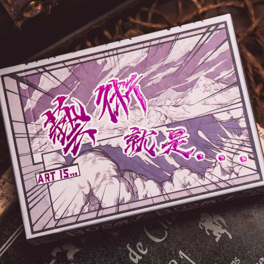 【千葉撲克】現貨 藝術就是Boom 漫畫 撲克牌 kingstar 藍色 粉色 藝術就是爆炸 練習牌 花切 收藏牌 魔術-規格圖11