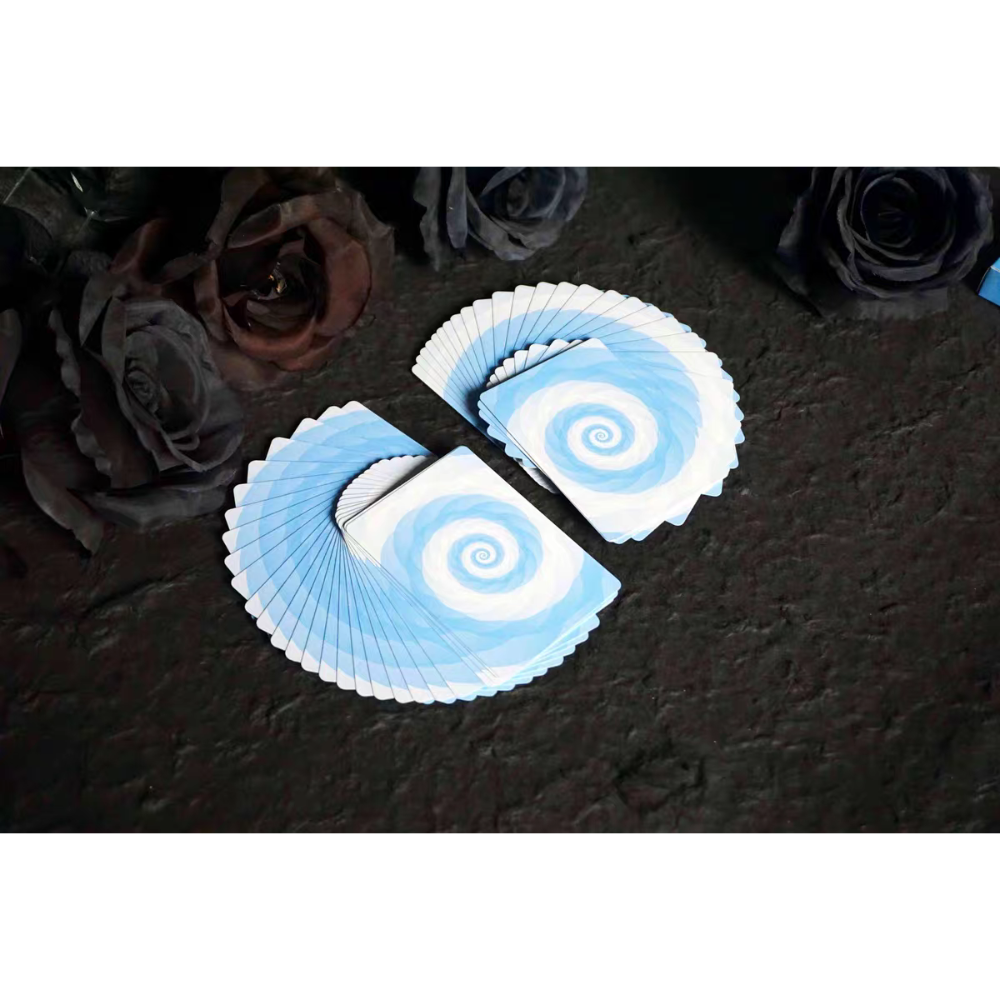 【千葉撲克】現貨 愛與夢境藍色款 撲克牌 布紋 無點數 魔術 收藏牌 花切專用牌 禮物 練習牌 紙牌 渡邊燙金-細節圖6