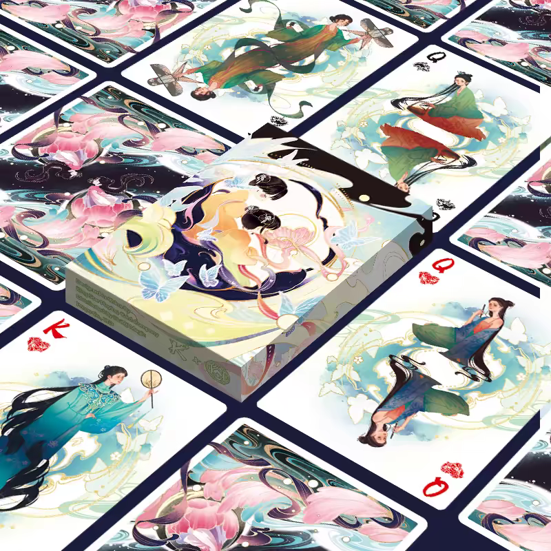 【千葉撲克】現貨 花月霓裳 古風撲克牌 V1 夜幕 V2 荷塘月色 國風 中華 撲克牌 練習牌 花切牌 收藏牌 魔術道具-細節圖5