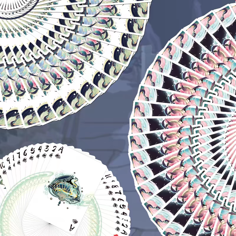 【千葉撲克】現貨 花月霓裳 古風撲克牌 V1 夜幕 V2 荷塘月色 國風 中華 撲克牌 練習牌 花切牌 收藏牌 魔術道具-細節圖7