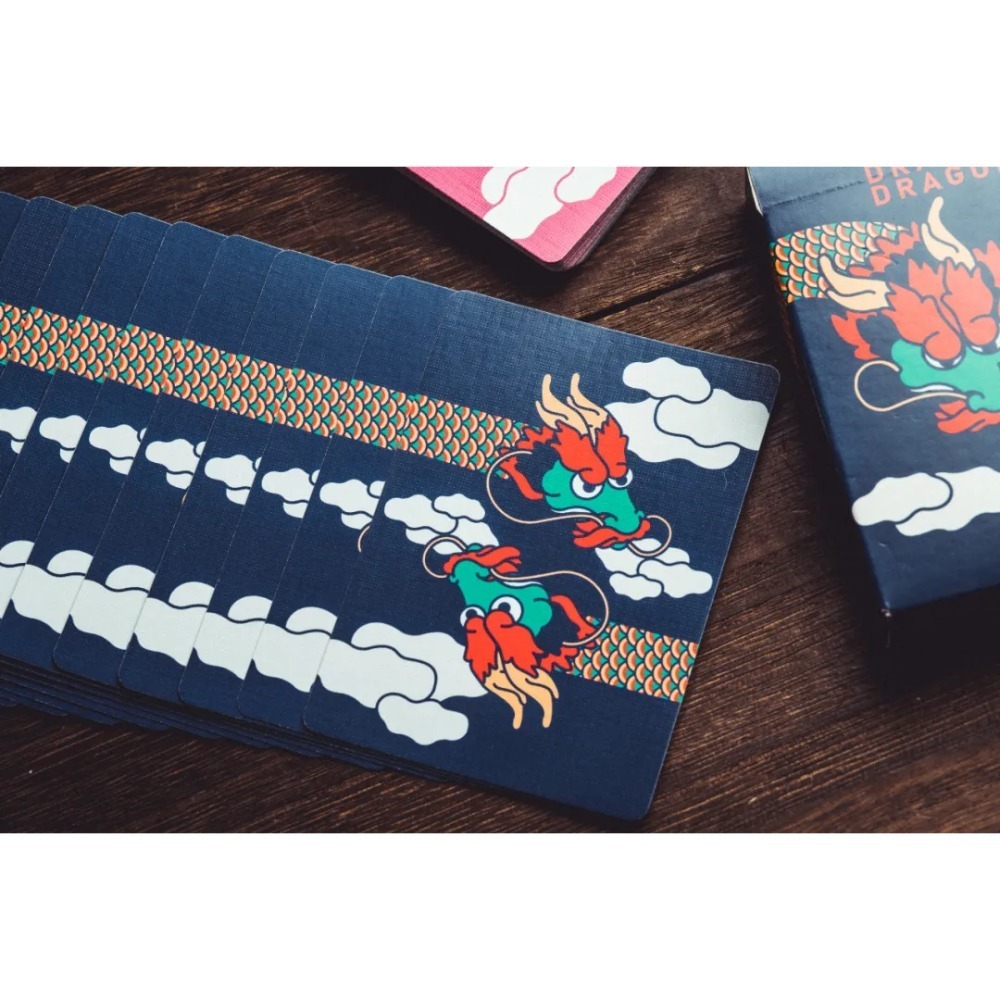 【千葉撲克】現貨 龍神 Dragon 金屬油墨工藝 花切 撲克牌 蒼雲藍龍 閃電黑龍 龍牌魔術收藏 花切專用牌 禮物紙牌-細節圖6