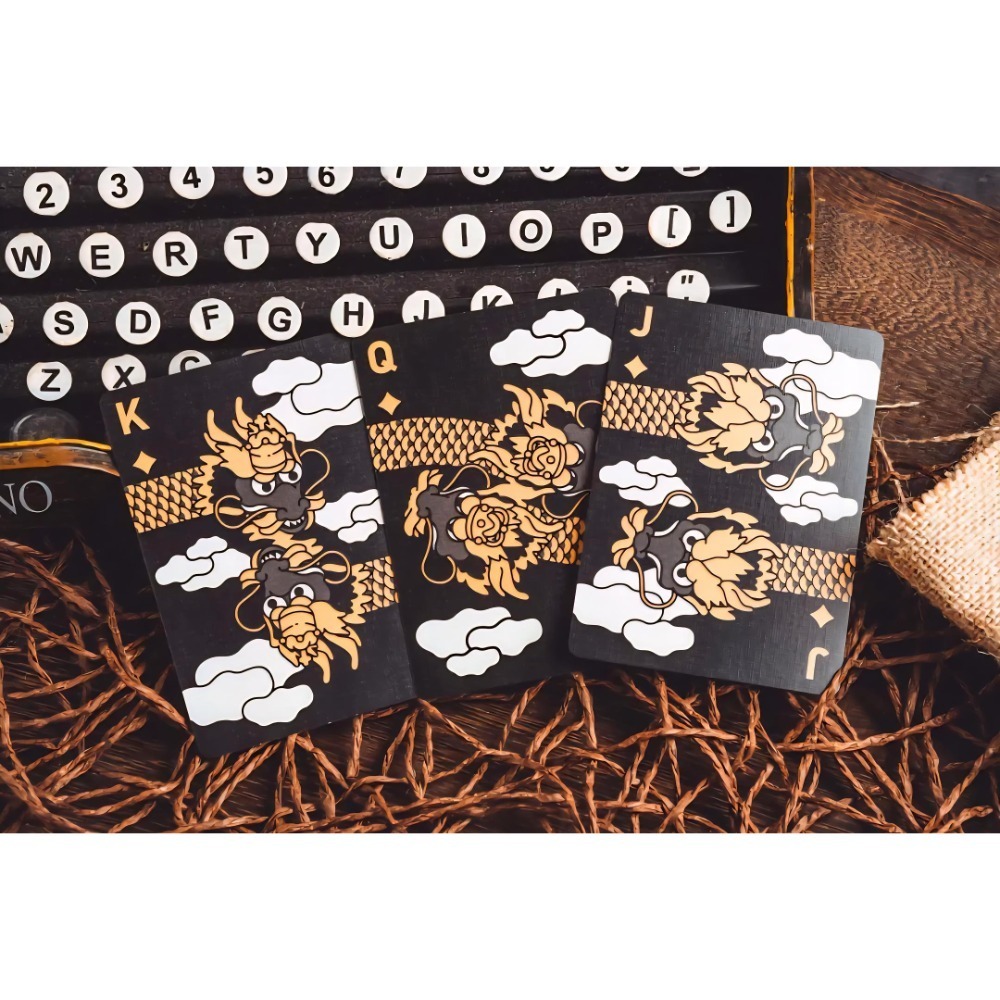 【千葉撲克】現貨 龍神 Dragon 金屬油墨工藝 花切 撲克牌 蒼雲藍龍 閃電黑龍 龍牌魔術收藏 花切專用牌 禮物紙牌-細節圖10