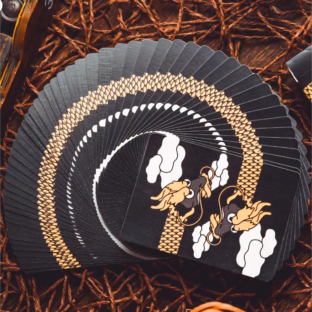 【千葉撲克】現貨 龍神 Dragon 金屬油墨工藝 花切 撲克牌 蒼雲藍龍 閃電黑龍 龍牌魔術收藏 花切專用牌 禮物紙牌-規格圖11