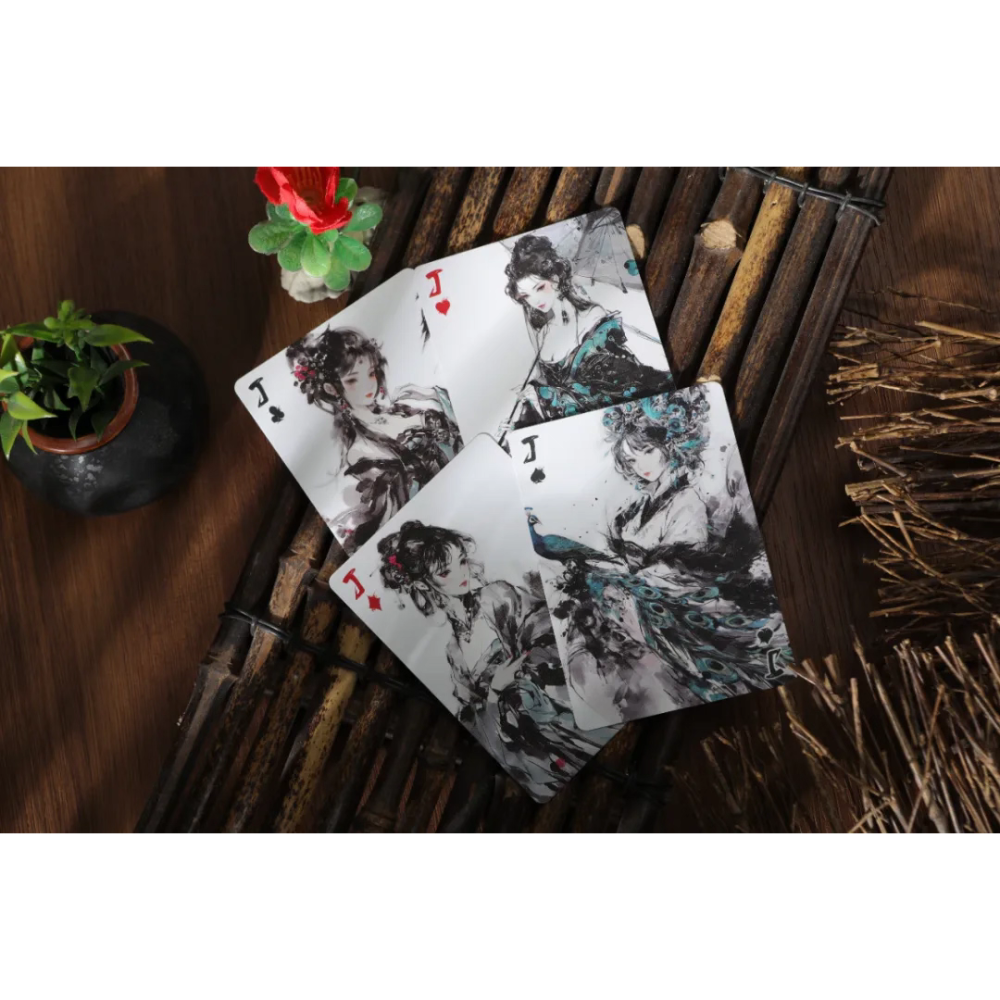 【千葉撲克】現貨 暗香疏影 撲克牌 古風 書法 國風 花切練習牌 魔術道具 收藏牌 紙牌 uspcc 花切專用牌-細節圖7