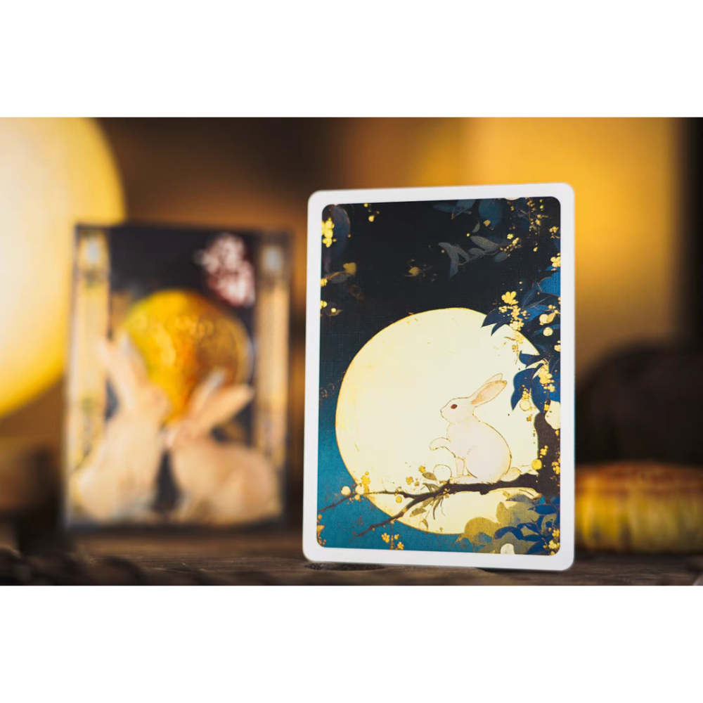 【千葉撲克】現貨 嬋娟 中秋節 浮雕燙金 撲克牌 月亮 tcc 花切撲克牌 練習牌 收藏牌 uspcc 渡邊燙金-細節圖2