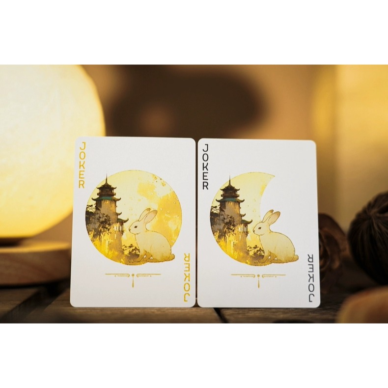 【千葉撲克】現貨 嬋娟 中秋節 浮雕燙金 撲克牌 月亮 tcc 花切撲克牌 練習牌 收藏牌 uspcc 渡邊燙金-細節圖6