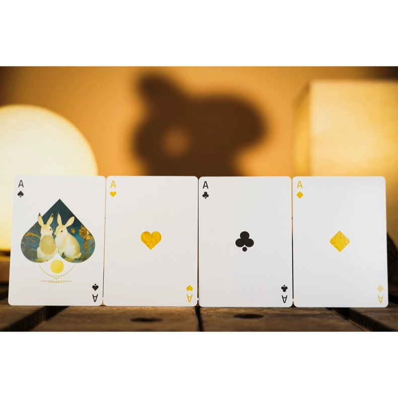 【千葉撲克】現貨 嬋娟 中秋節 浮雕燙金 撲克牌 月亮 tcc 花切撲克牌 練習牌 收藏牌 uspcc 渡邊燙金-細節圖7