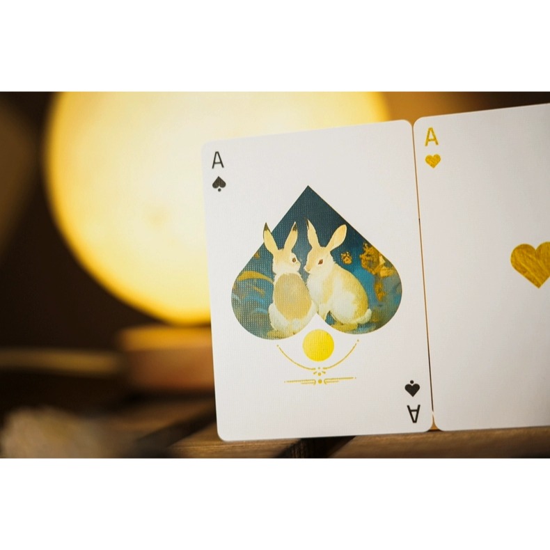 【千葉撲克】現貨 嬋娟 中秋節 浮雕燙金 撲克牌 月亮 tcc 花切撲克牌 練習牌 收藏牌 uspcc 渡邊燙金-細節圖8