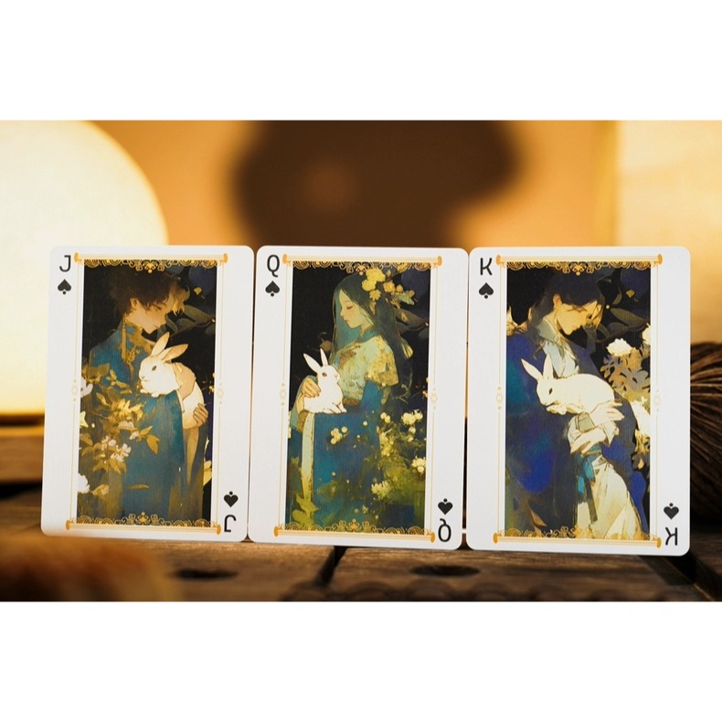 【千葉撲克】現貨 嬋娟 中秋節 浮雕燙金 撲克牌 月亮 tcc 花切撲克牌 練習牌 收藏牌 uspcc 渡邊燙金-細節圖9