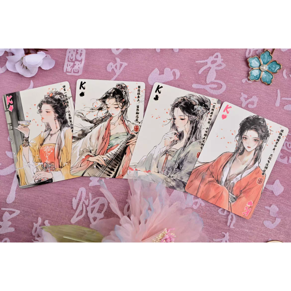 【千葉撲克】現貨 古典 四大美女 撲克牌 西施 楊貴妃 貂蟬 王昭君 古風 美女撲克牌 花切魔術收藏牌 uspcc 禮物-細節圖6