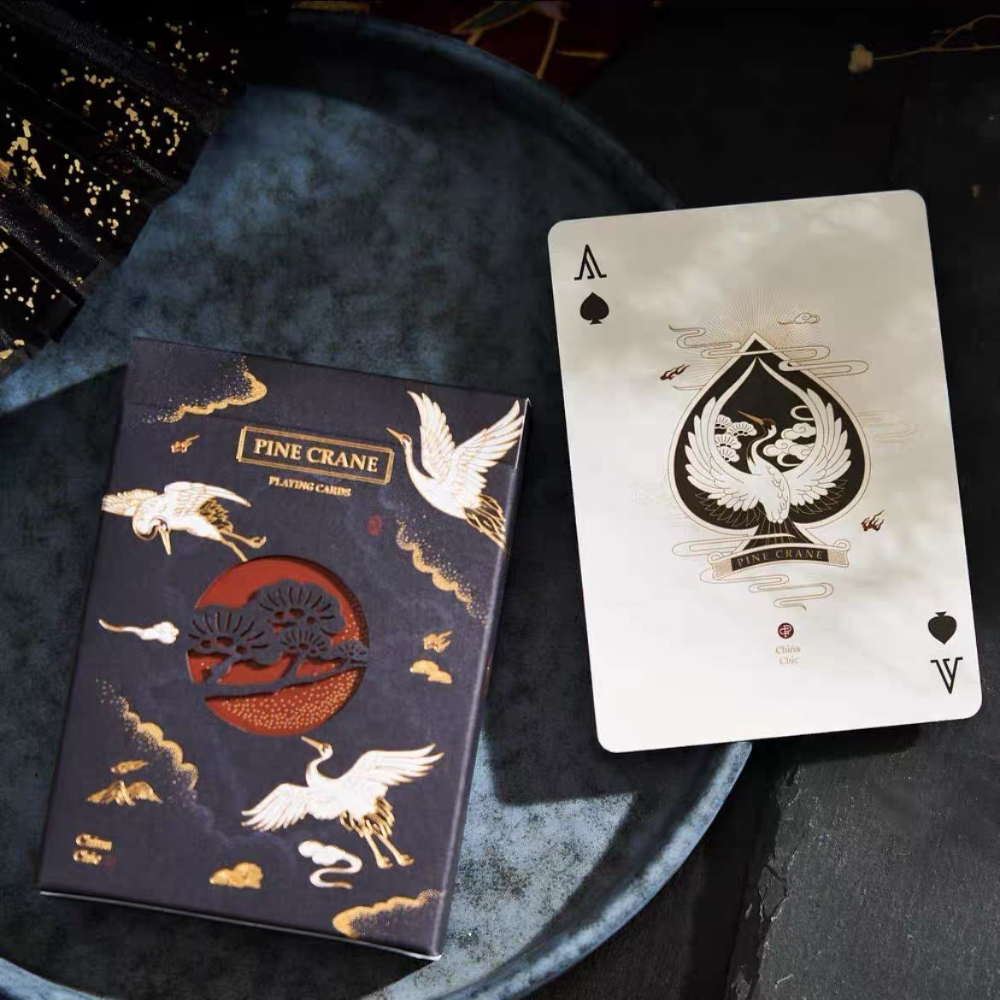 【千葉撲克】現貨 松鶴 撲克牌 中國元素燙金收藏 花切潮流 國風 花切撲克牌 收藏牌 燙金撲克牌 魔術道具-細節圖3