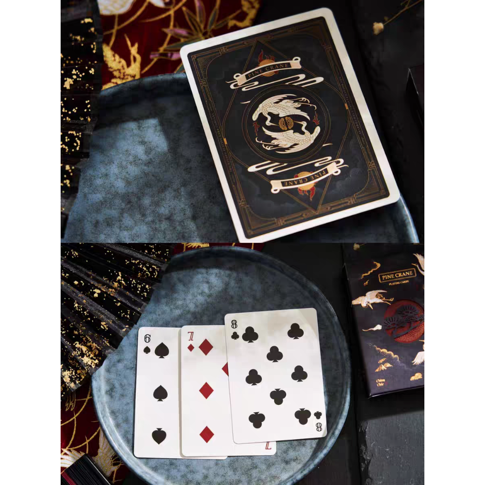 【千葉撲克】現貨 松鶴 撲克牌 中國元素燙金收藏 花切潮流 國風 花切撲克牌 收藏牌 燙金撲克牌 魔術道具-細節圖8