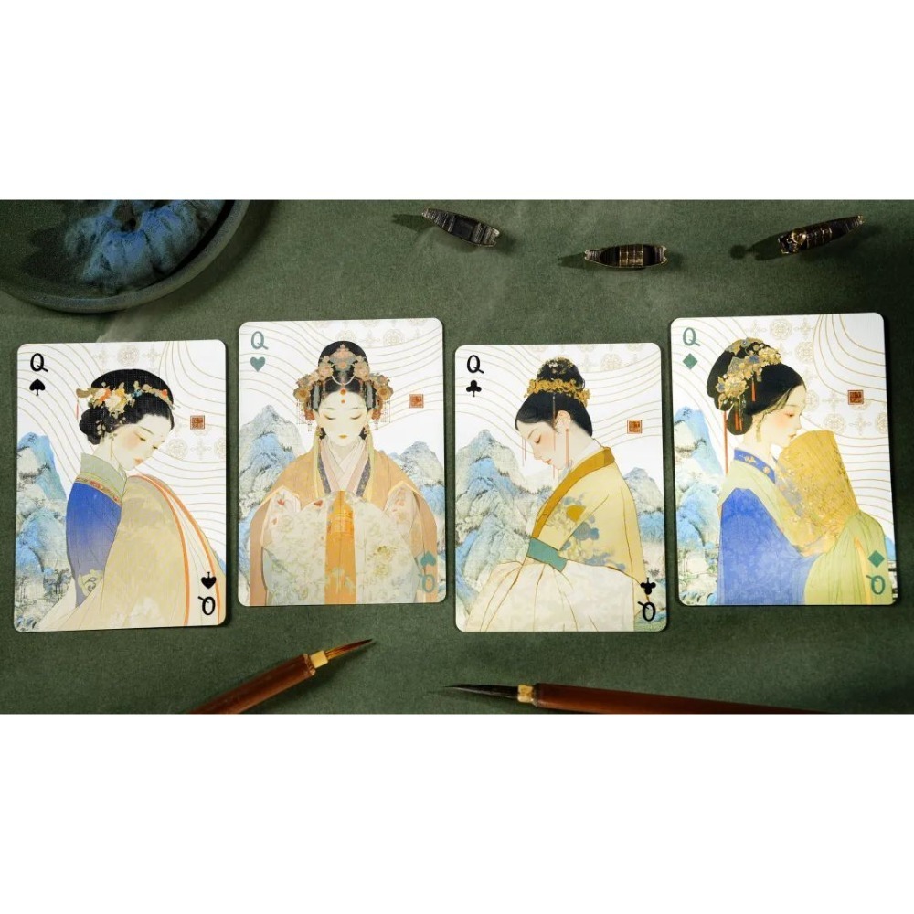 【千葉撲克】現貨 千里江山 撲克牌 古風 山水畫 花切撲克牌 中國風 TCC新品 花切練習 收藏牌 紙牌 水墨 禮物-細節圖5