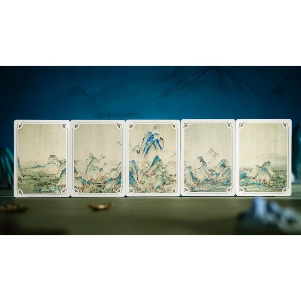 【千葉撲克】現貨 千里江山 撲克牌 古風 山水畫 花切撲克牌 中國風 TCC新品 花切練習 收藏牌 紙牌 水墨 禮物-細節圖7