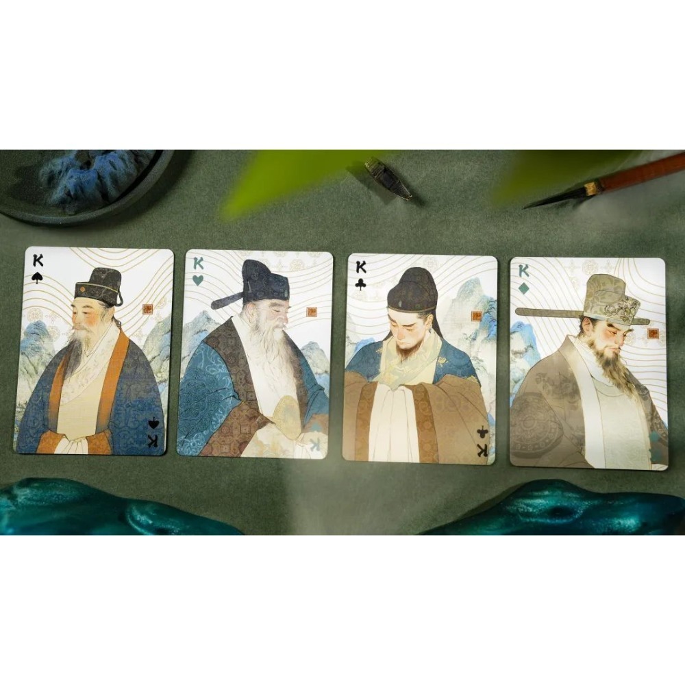 【千葉撲克】現貨 千里江山 撲克牌 古風 山水畫 花切撲克牌 中國風 TCC新品 花切練習 收藏牌 紙牌 水墨 禮物-細節圖9