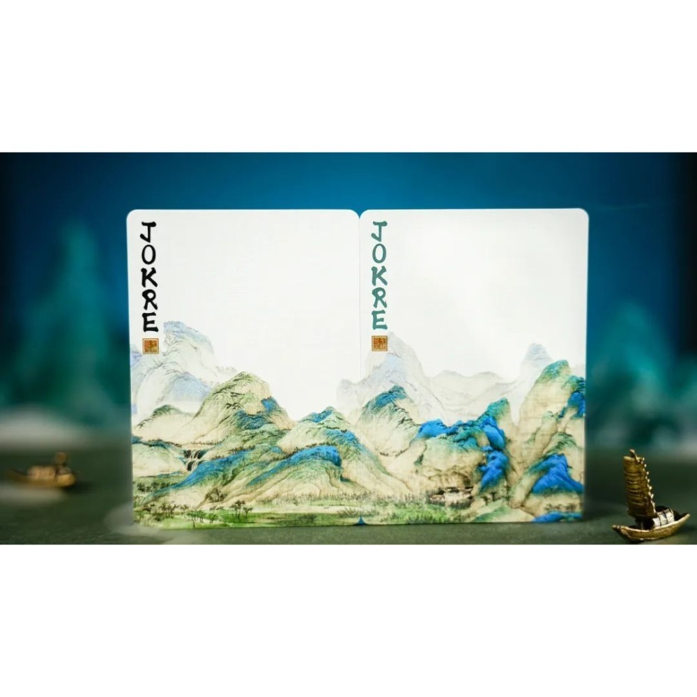 【千葉撲克】現貨 千里江山 撲克牌 古風 山水畫 花切撲克牌 中國風 TCC新品 花切練習 收藏牌 紙牌 水墨 禮物-細節圖10