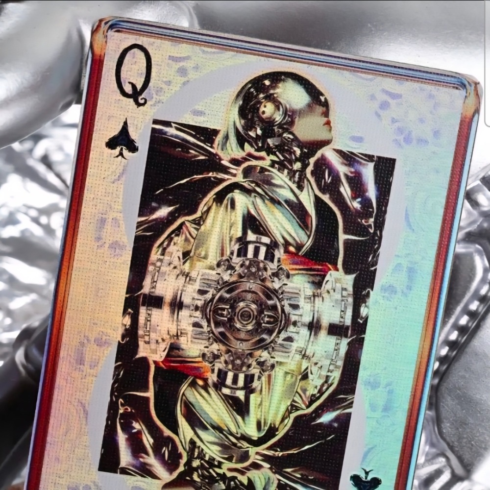 【千葉撲克】現貨 晶櫻機械 機械姬 鐳射金屬工藝撲克牌 限量1000 二次元 花切撲克牌 練習牌 收藏牌 魔術道具-細節圖4