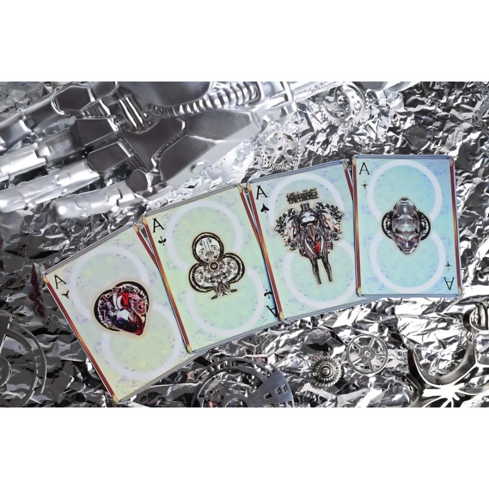 【千葉撲克】現貨 晶櫻機械 機械姬 鐳射金屬工藝撲克牌 限量1000 二次元 花切撲克牌 練習牌 收藏牌 魔術道具-細節圖5