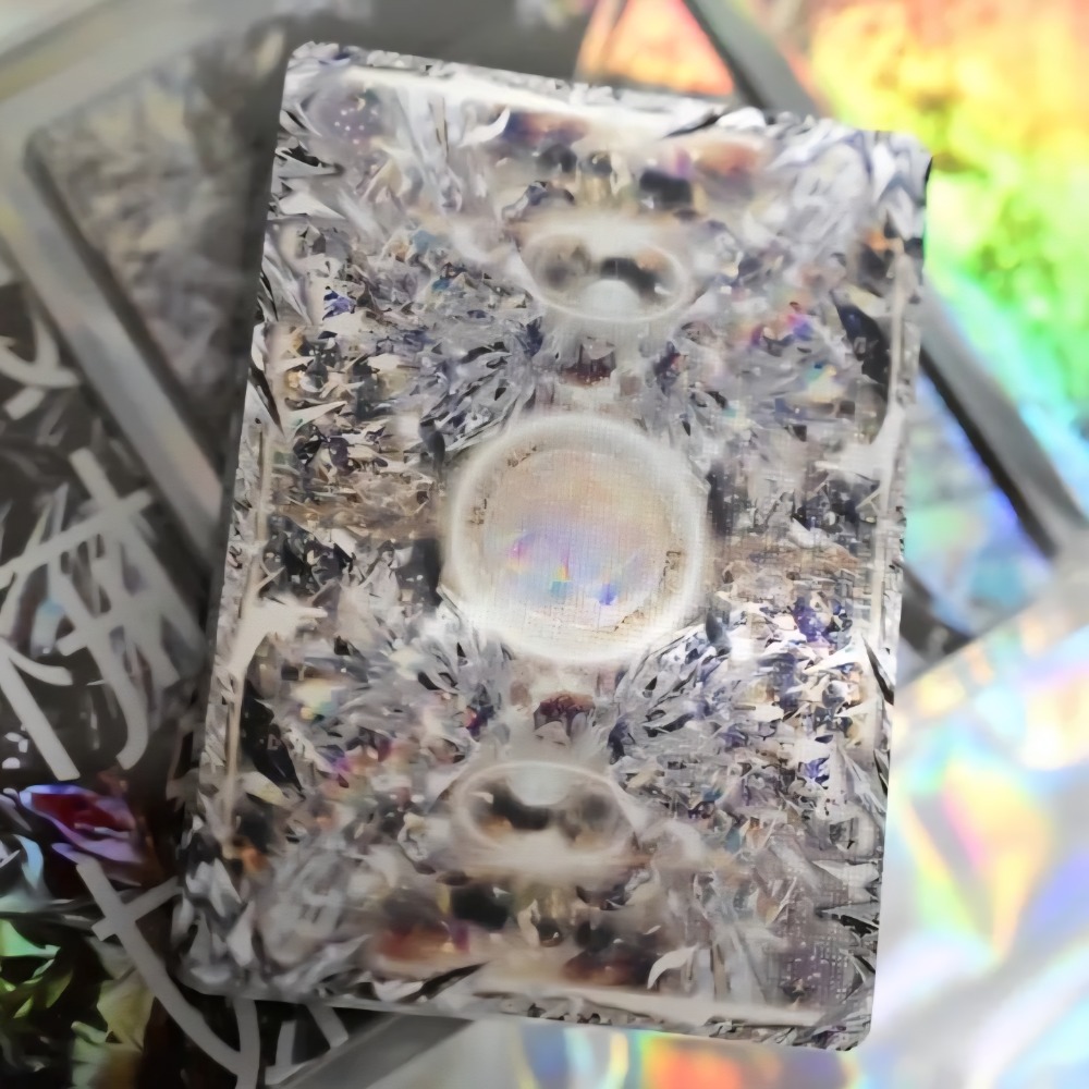 【千葉撲克】現貨 晶櫻機械 天使晶 鐳射金屬工藝撲克牌 限量1000 二次元 花切撲克牌 練習牌 收藏牌 魔術道具-細節圖6