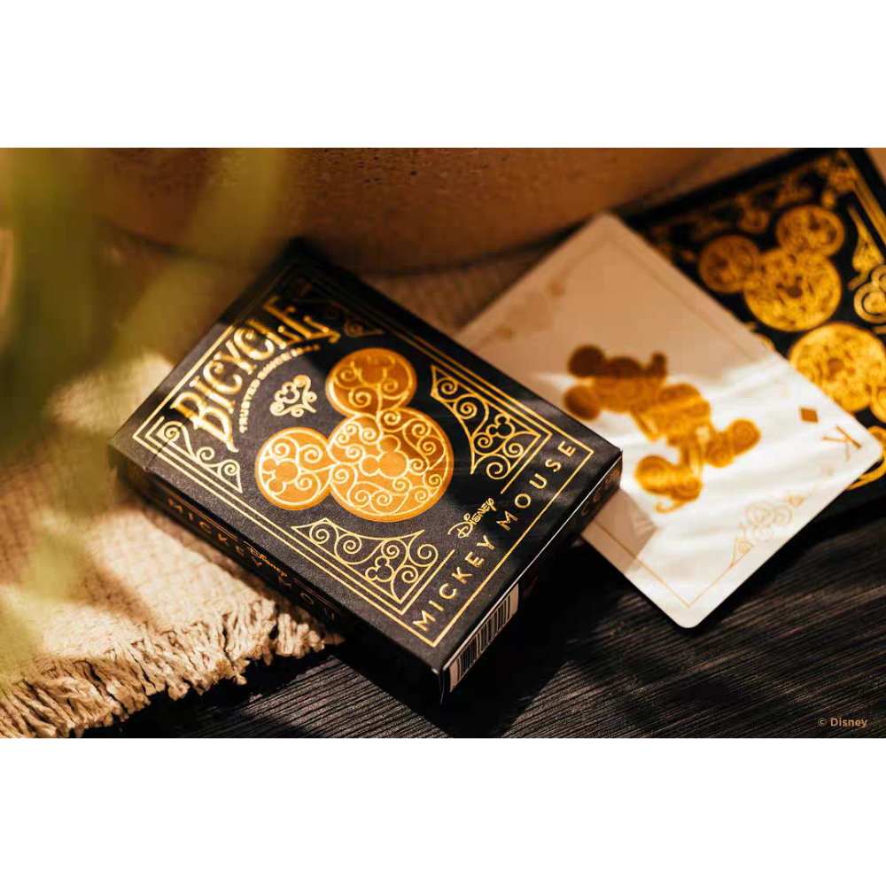 【千葉撲克】現貨 Bicycle 迪士尼米老鼠 撲克牌 米奇 黑金款 Black & Glod Miskey 收藏花切-細節圖2