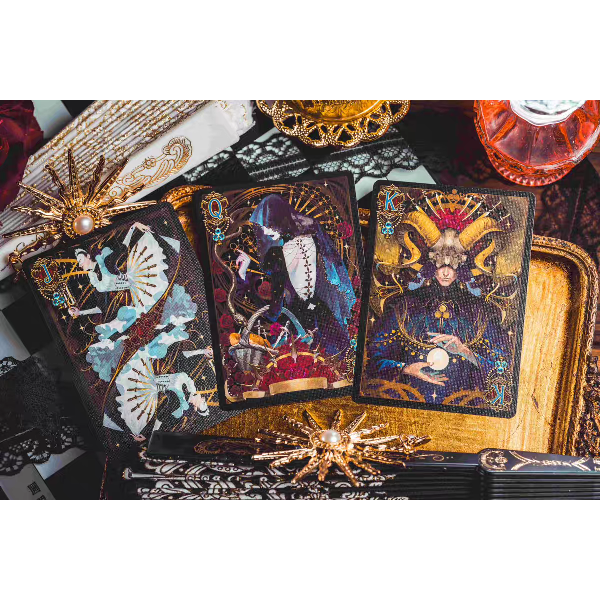 【千葉撲克】現貨 靜謐V3：雙生 絕美哥德爾風 撲克牌 Kingstar 收藏魔術 花切專用牌 禮物 紙牌 渡邊燙金-細節圖9