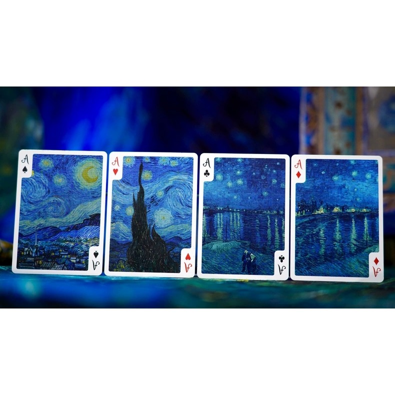 【千葉撲克】現貨 梵谷 星夜 限量2000 撲克牌 花切練習牌 梵高 魔術 收藏牌 紙牌 uspcc 花切專用牌 禮物-細節圖7