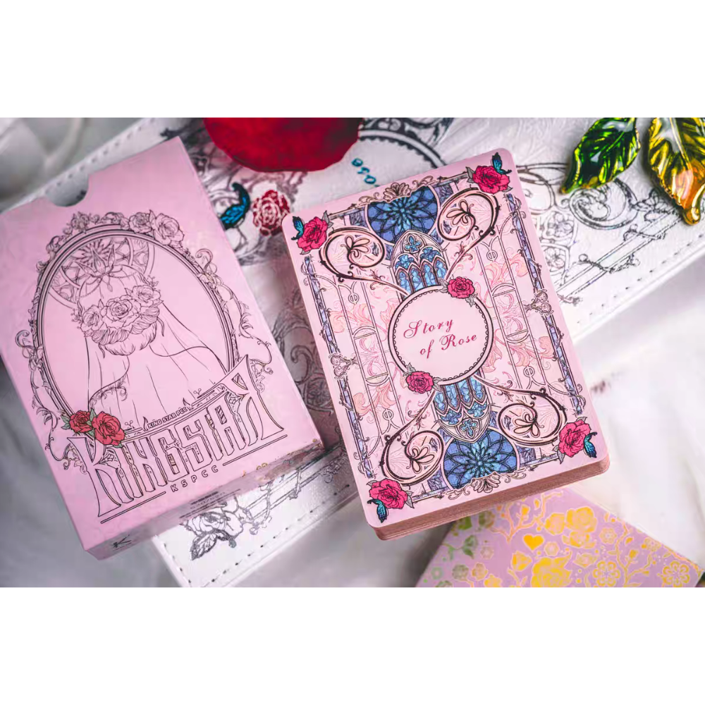 【千葉撲克】現貨 玫瑰物語 典藏撲克燙金禮盒 情人節七夕禮物 kingstar 魔術 收藏牌 花切專用牌 紙牌 撲克牌-細節圖5