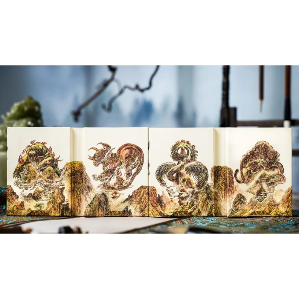 【千葉撲克】現貨 山海v2 古風典藏撲克牌 ARK撲克 四段屏風水墨 翻頁動畫 魔術 收藏牌 花切專用牌 紙牌 撲克牌-細節圖3