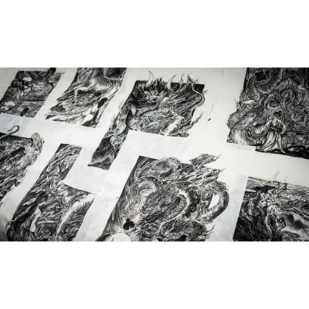 【千葉撲克】現貨 山海v2 古風典藏撲克牌 ARK撲克 四段屏風水墨 翻頁動畫 魔術 收藏牌 花切專用牌 紙牌 撲克牌-細節圖9