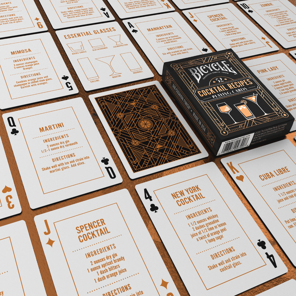 【千葉撲克】現貨 Bicycle 雞尾酒 cocktail recipes 收藏牌 魔術 花切專用牌 單車牌 禮物 紙牌-細節圖8