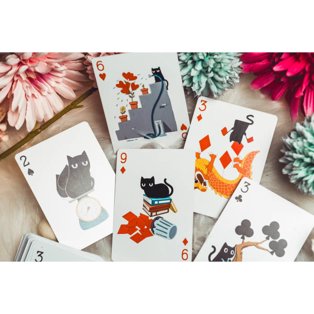 【千葉撲克】現貨 小黑貓撲克牌 標準款 典藏款 貓咪撲克牌 花切撲克牌 練習牌 收藏牌 魔術道具 燙金 uspcc 禮物-細節圖11