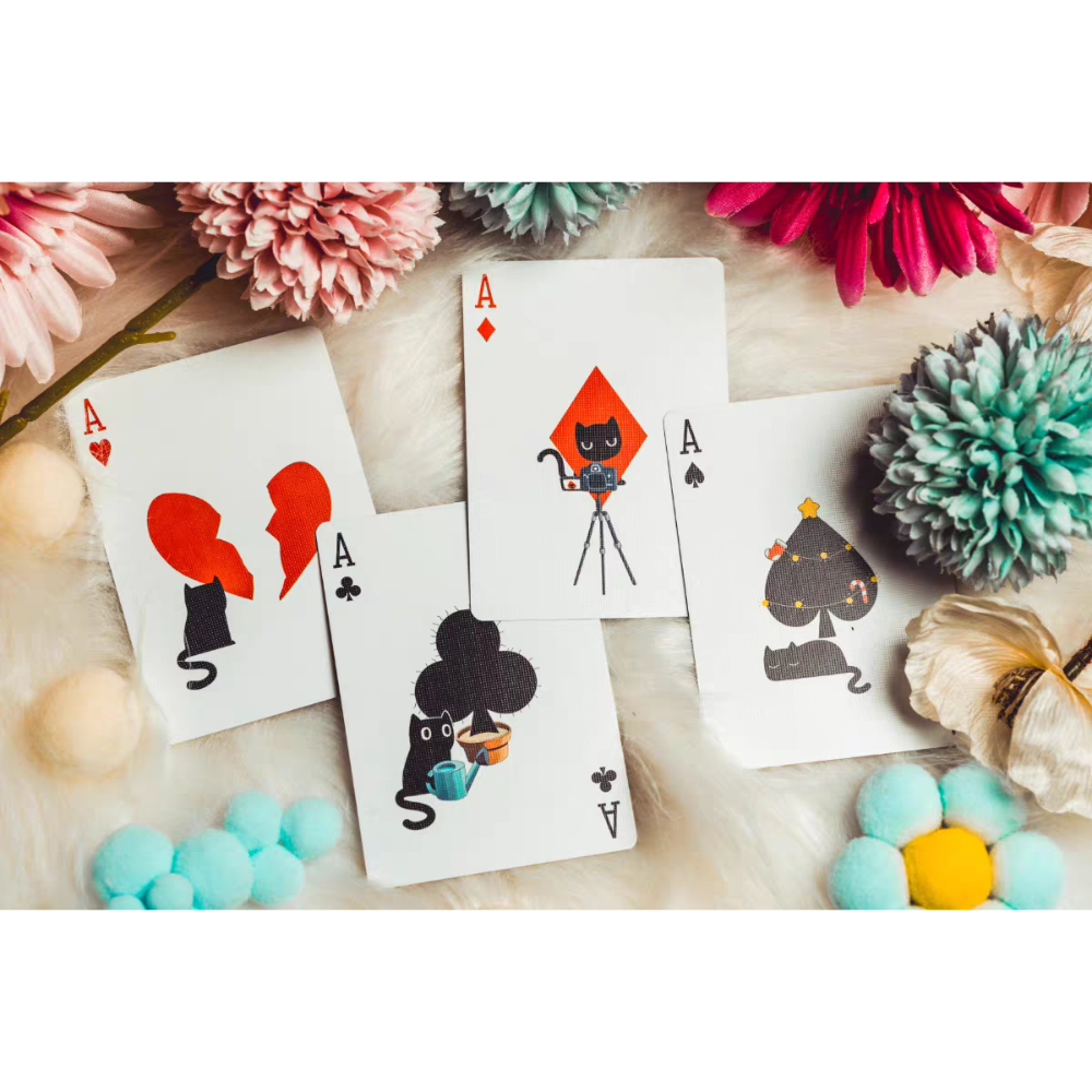 【千葉撲克】現貨 小黑貓撲克牌 標準款 典藏款 貓咪撲克牌 花切撲克牌 練習牌 收藏牌 魔術道具 燙金 uspcc 禮物-細節圖6