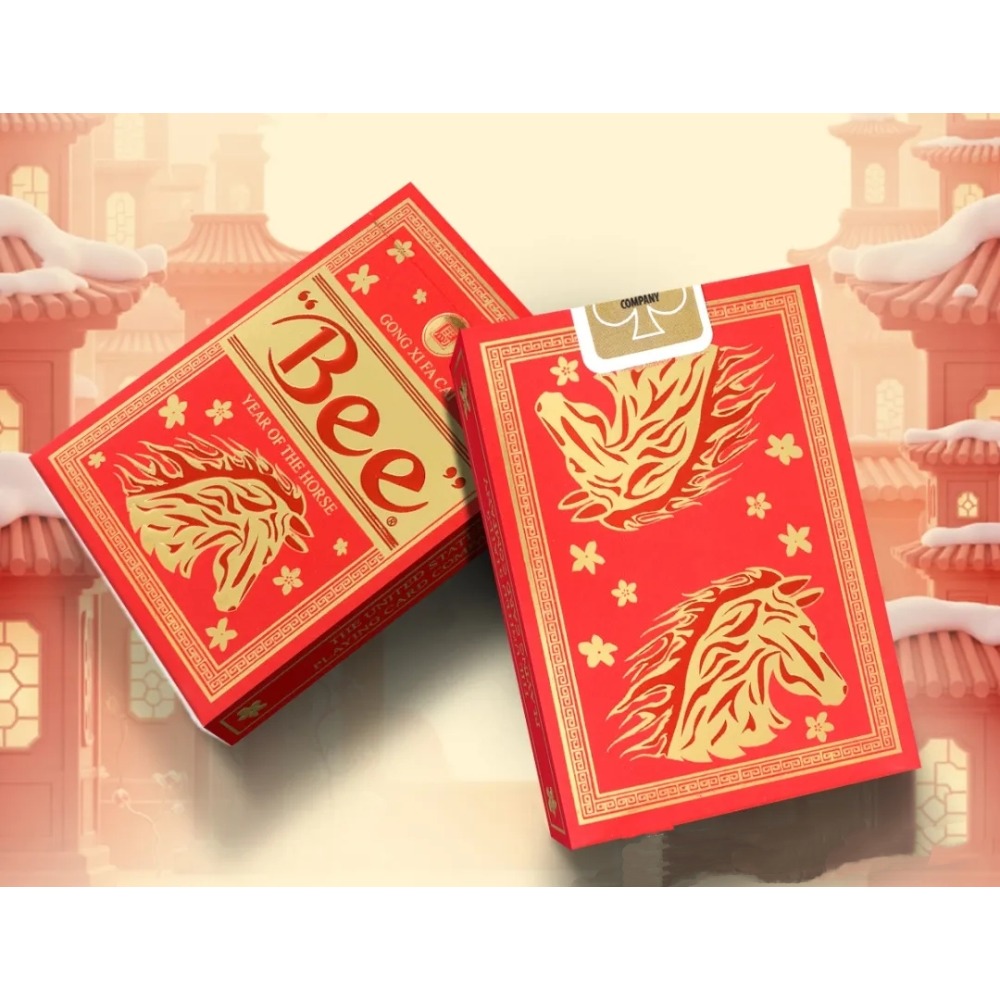 【千葉撲克】現貨 馬年特別款 Bee 蜜蜂牌 2026 收藏牌 魔術 花切專用牌 單車牌 禮物 紙牌 uspcc 渡邊-細節圖2