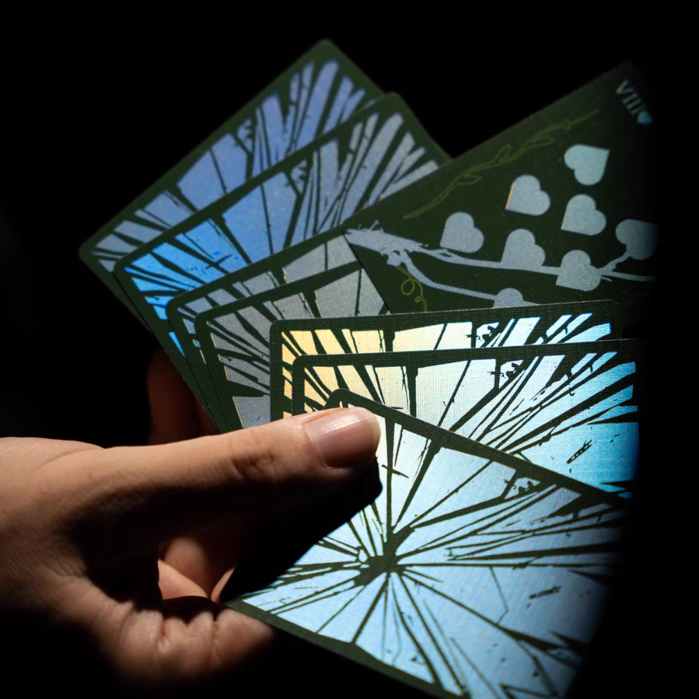 【千葉撲克】現貨 碎鏡 v2 限量1800 broken mirror 樹梢矗立於穹頂之上 綠 收藏牌 魔術 花切專用牌-細節圖4