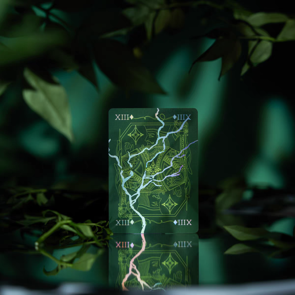 【千葉撲克】現貨 碎鏡 v2 限量1800 broken mirror 樹梢矗立於穹頂之上 綠 收藏牌 魔術 花切專用牌-細節圖5